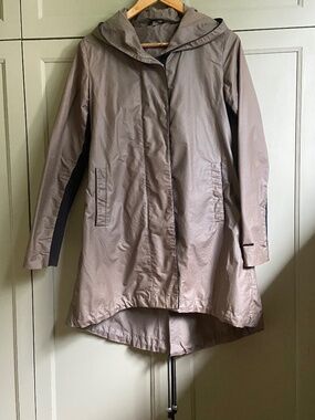 Waxed cotton rain jacket, lightweight weather resistant coat with hood